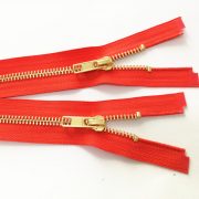 Gold metal zipper