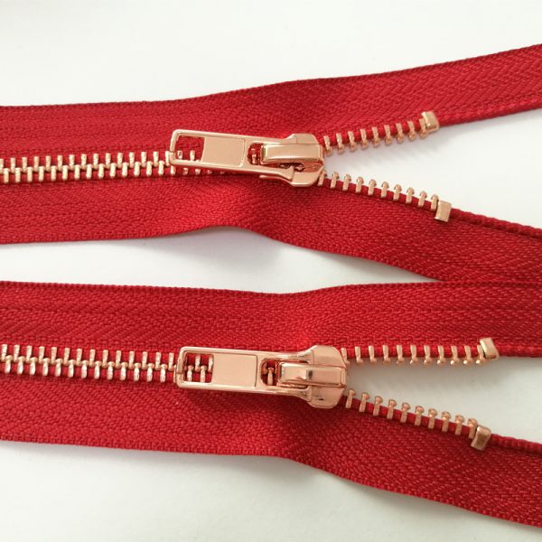 High quality shinny rose gold zipper for clothes