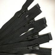 Open ended matte black zipper for garments